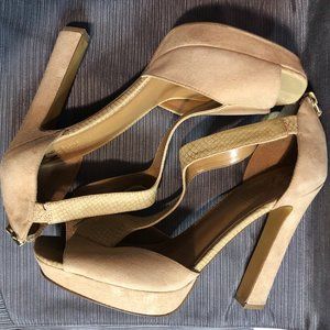 MRKT Aliya Suede Platform T Strap Heeled Sandal